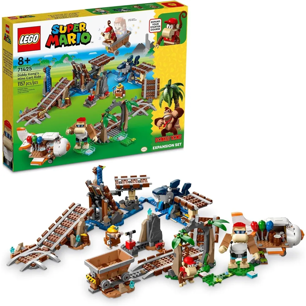 LEGO SUPER MARIO DIDDY KONG'S MINE CART RIDE CON FUNKY KONG