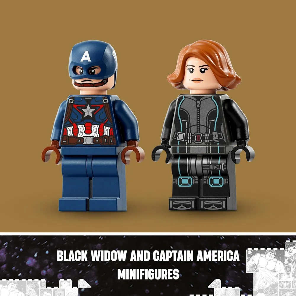 Lego Marvel Viuda Negra y Capitán América motocicletas set de juego coleccionable