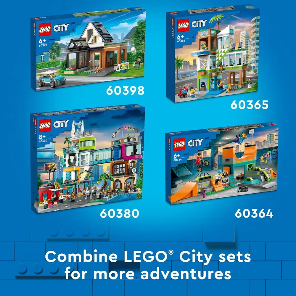 Heladería Lego City set de construcción con bicicleta de carga, minifiguras y accesorios