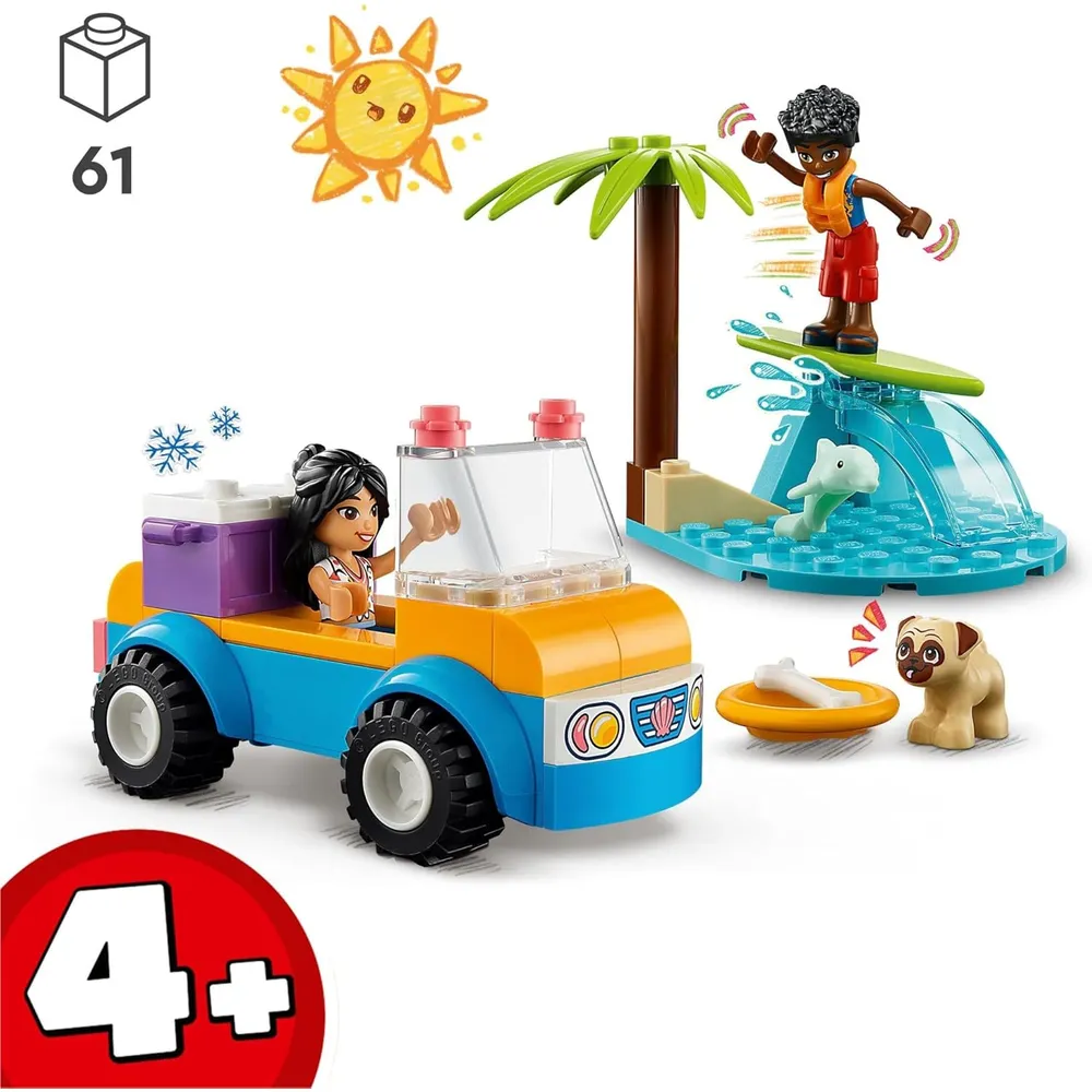 Lego Friends diversión en buggy de playa set de construcción con minimuñecas y animales