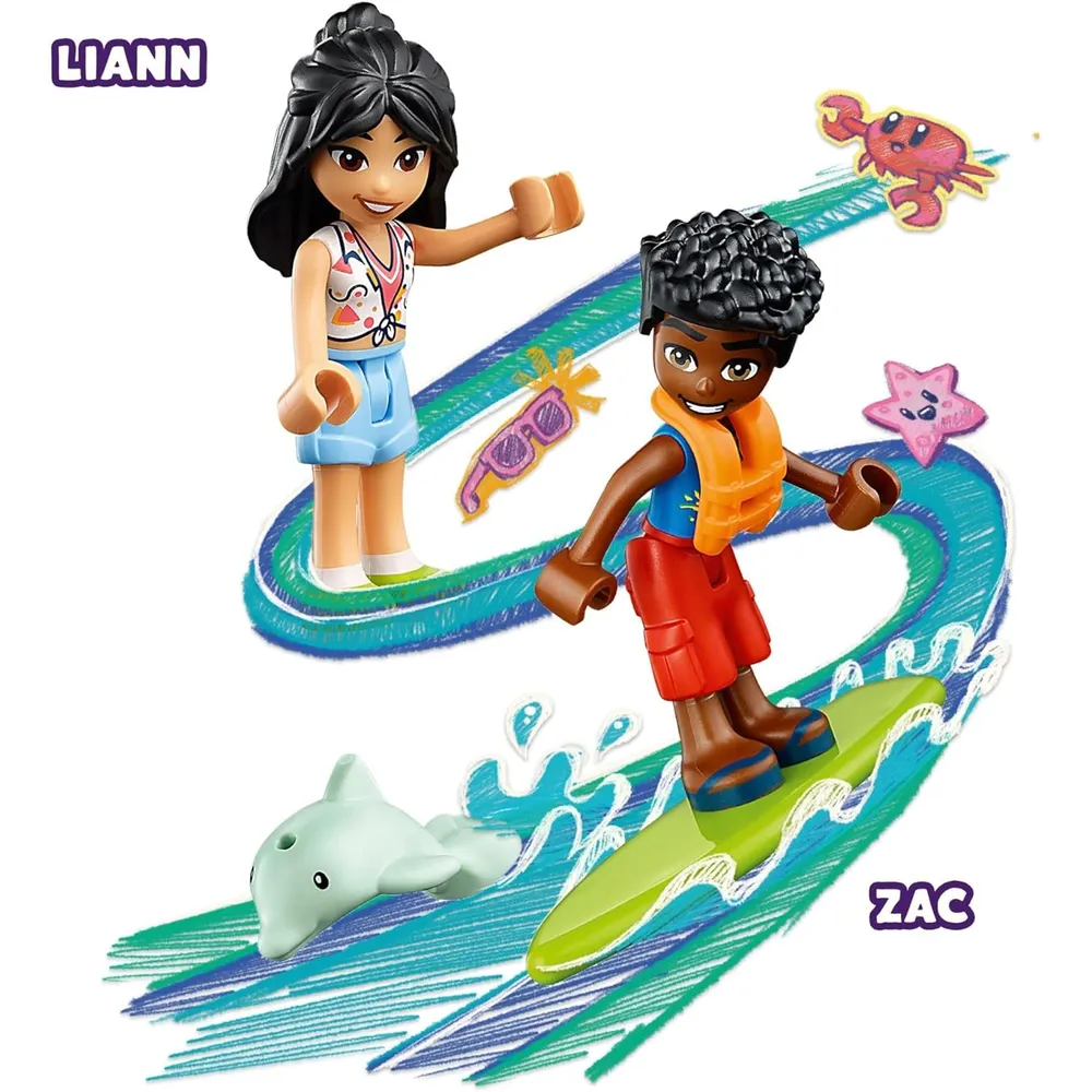 Lego Friends diversión en buggy de playa set de construcción con minimuñecas y animales