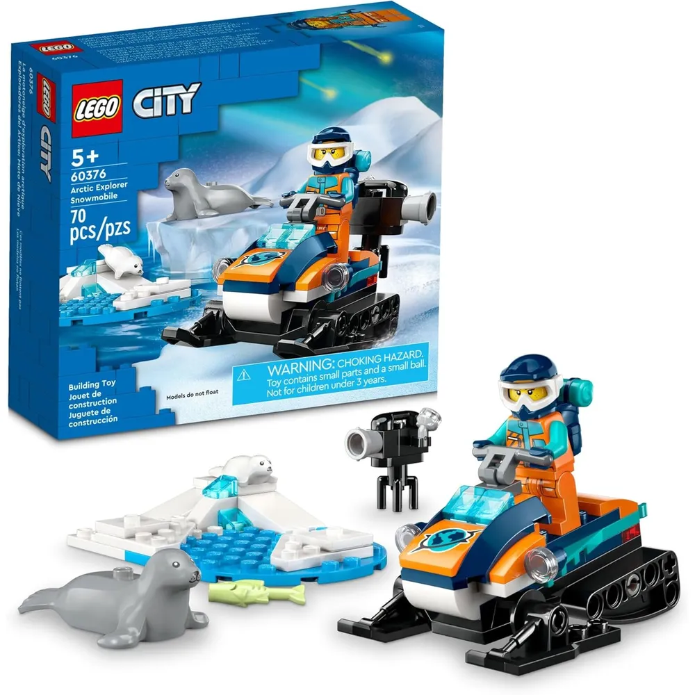Lego City motonieve exploradora ártica set de construcción con minifiguras y focas