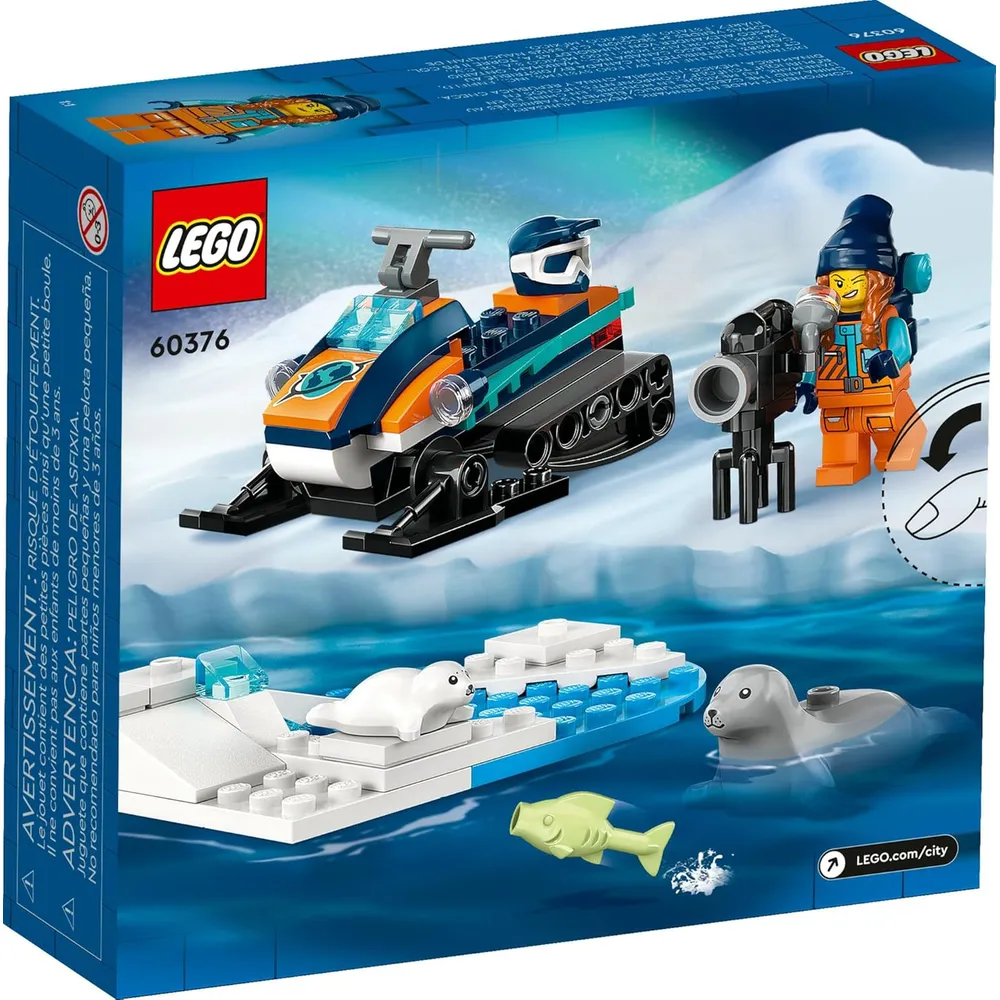 Lego City motonieve exploradora ártica set de construcción con minifiguras y focas