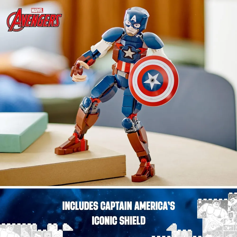 Lego Marvel Capitán América figura de acción articulada con escudo acoplable