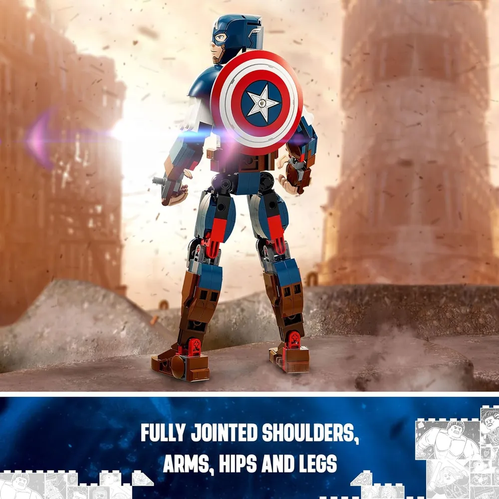 Lego Marvel Capitán América figura de acción articulada con escudo acoplable