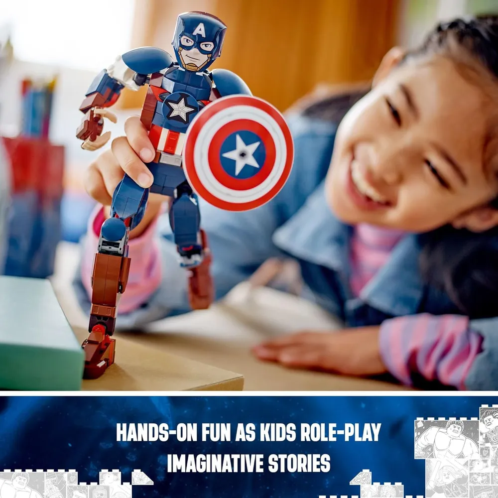 Lego Marvel Capitán América figura de acción articulada con escudo acoplable