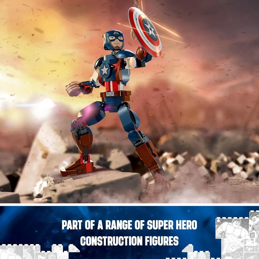 Lego Marvel Capitán América figura de acción articulada con escudo acoplable