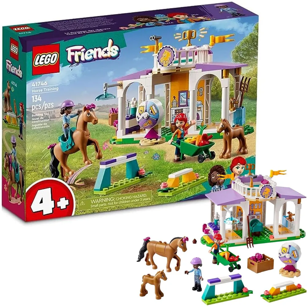 Lego Friends entrenamiento de caballos set de construcción con 2 minimuñecas, caballos y accesorios