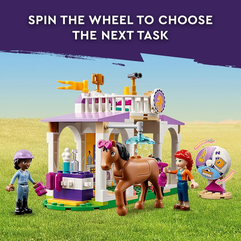 Lego Friends entrenamiento de caballos set de construcción con 2 minimuñecas, caballos y accesorios
