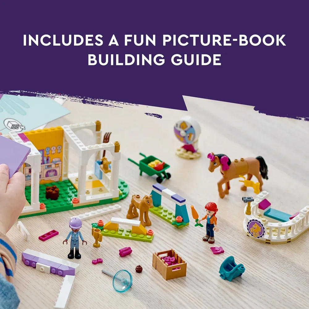 Lego Friends entrenamiento de caballos set de construcción con 2 minimuñecas, caballos y accesorios