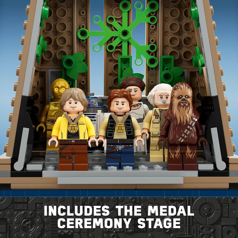 Lego Star Wars Base Rebelde de Yavin 4 set de juego con caza Ala-Y, sala de mando y 12 figuras