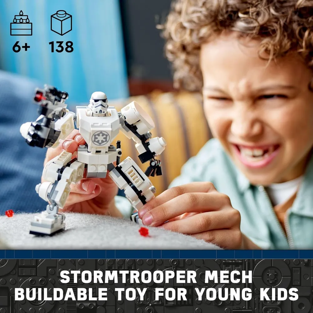 Lego Star Wars Stormtrooper Mech figura coleccionable construible con bláster y minifigura