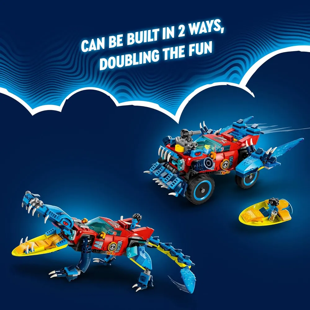 Lego Dreamzzz Coche Cocodrilo set de construcción 2 en 1 de coche a camión y minibarco con minifiguras