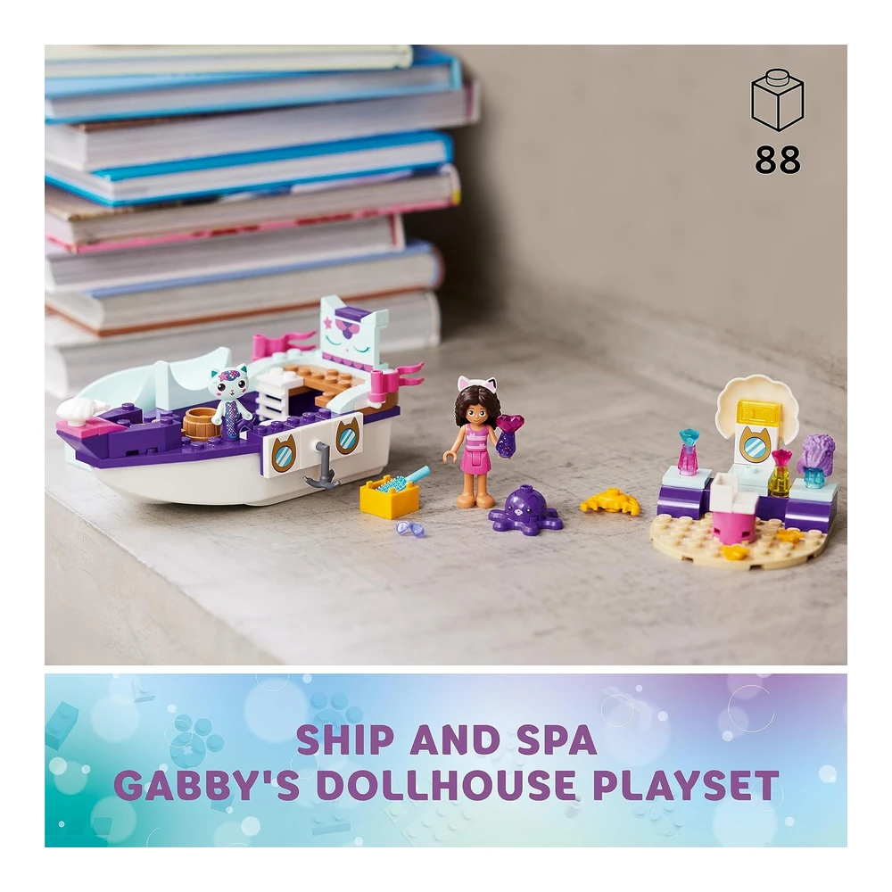 Lego Gabby's Dollhouse Gabby y Mercat Barco y Spa - Construcción - Juego de Barco - Salón de Belleza y Accesorios