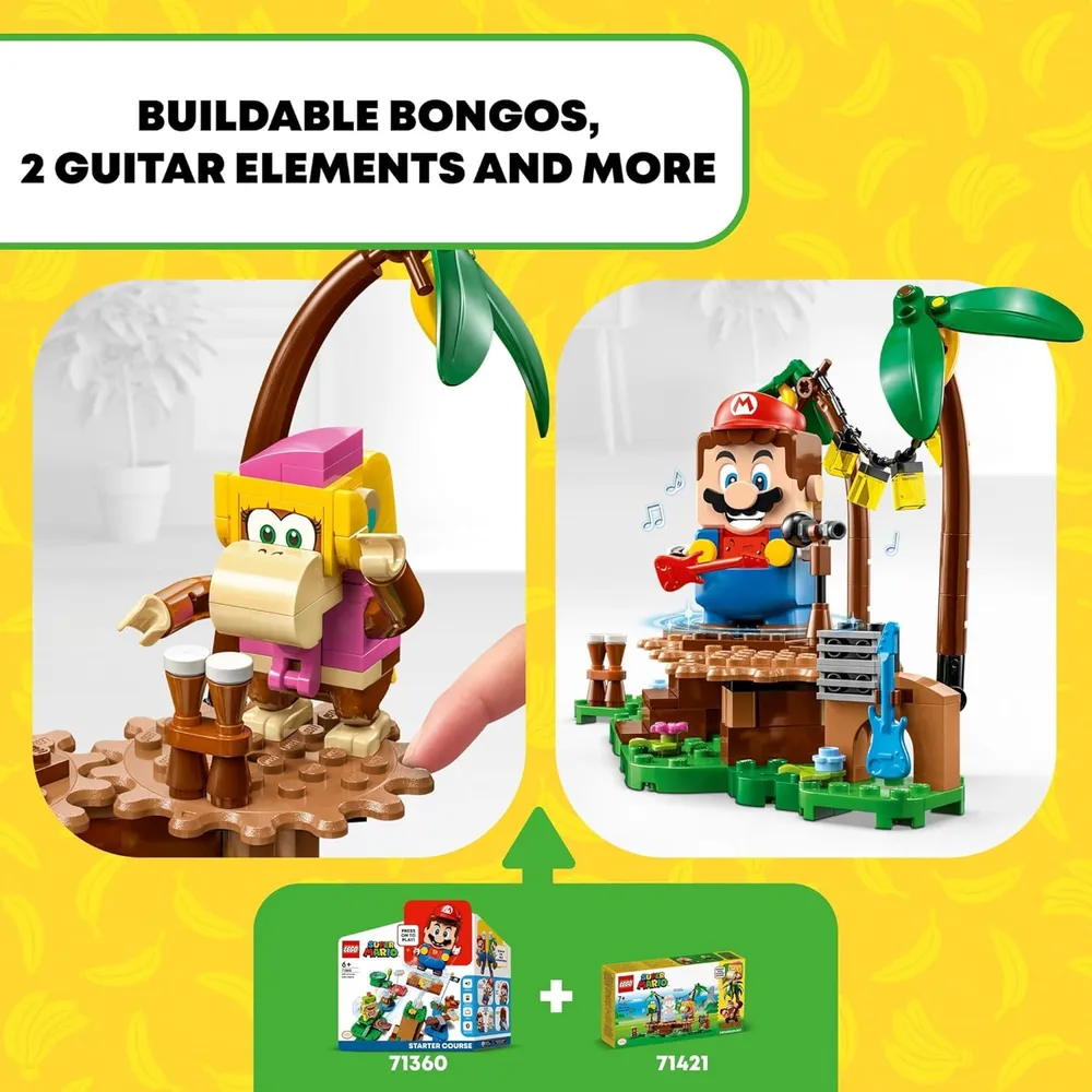 Lego Super Mario Dixie Kong's Jungle Jam set con figuras y accesorios musicales