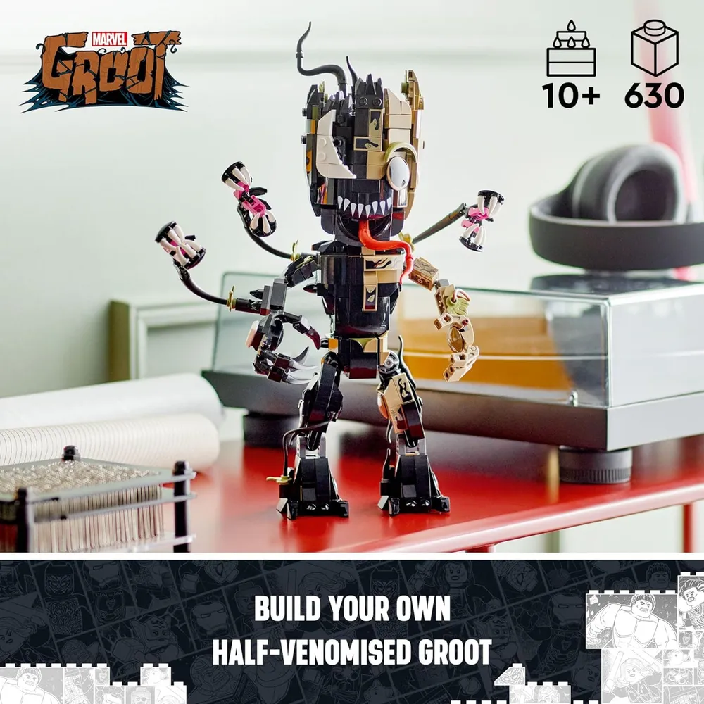 Lego Marvel Groot Venomizado figura de acción transformable para fans de Guardianes