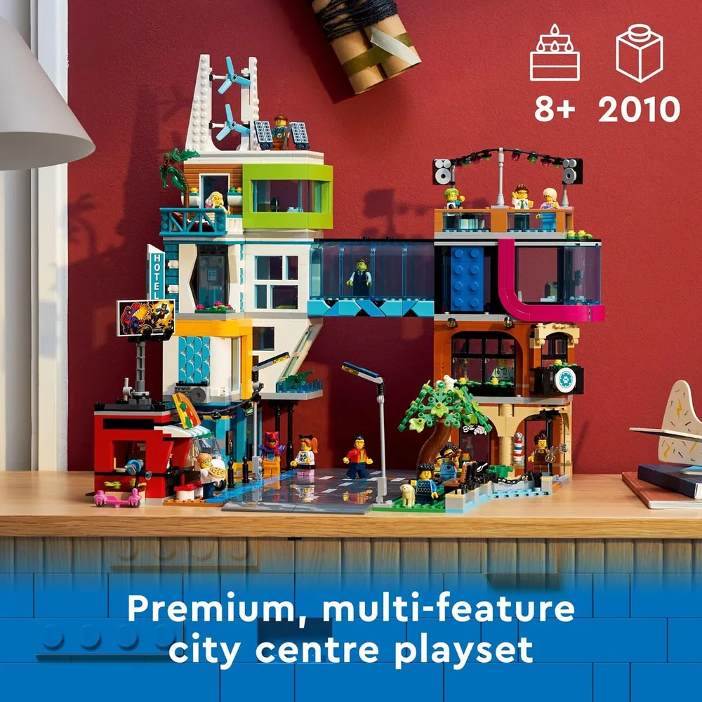 Lego City Centro set de construcción con habitaciones conectables y 14 minifiguras