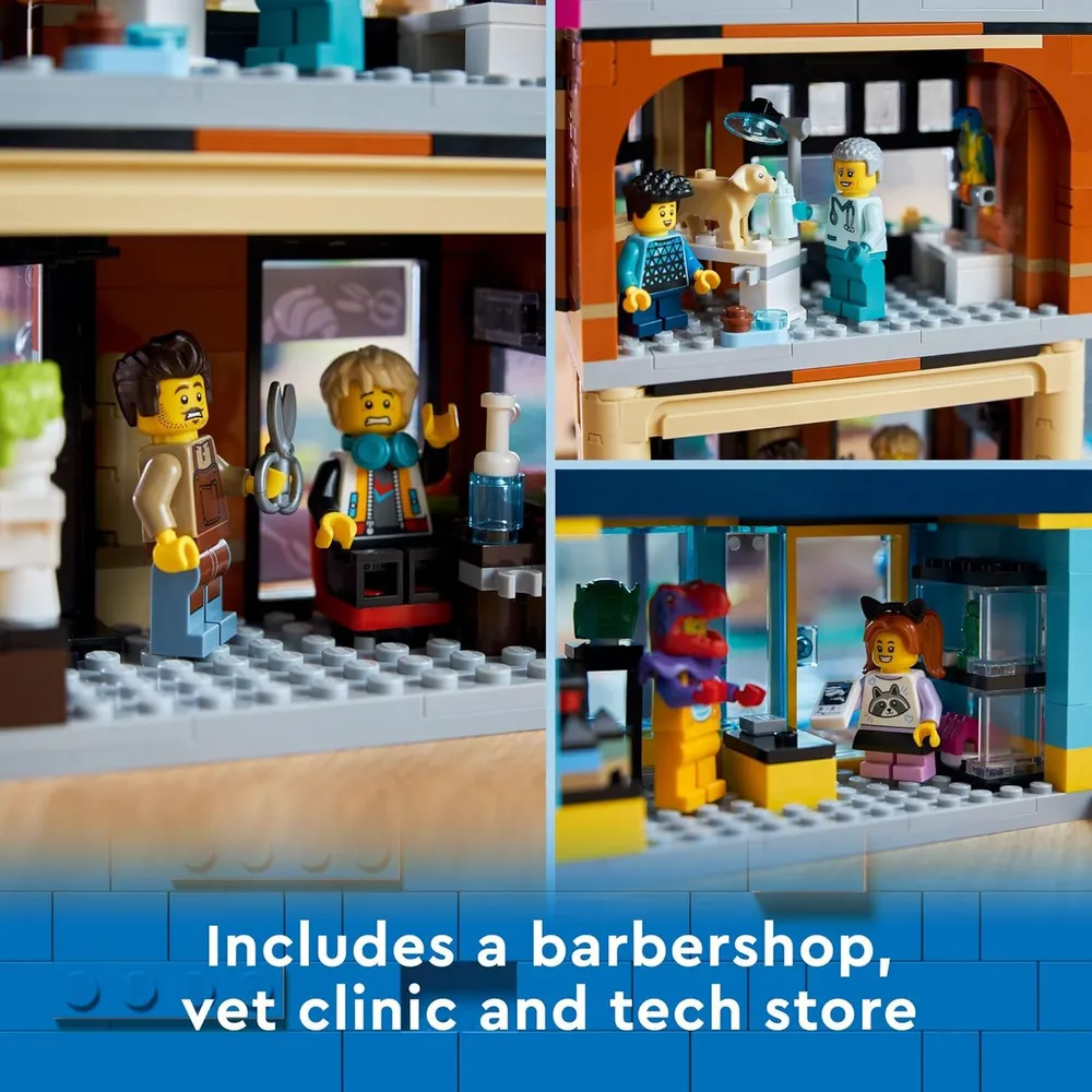 Lego City Centro set de construcción con habitaciones conectables y 14 minifiguras