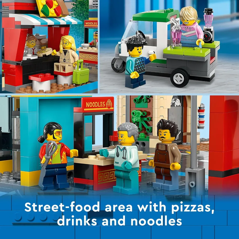 Lego City Centro set de construcción con habitaciones conectables y 14 minifiguras