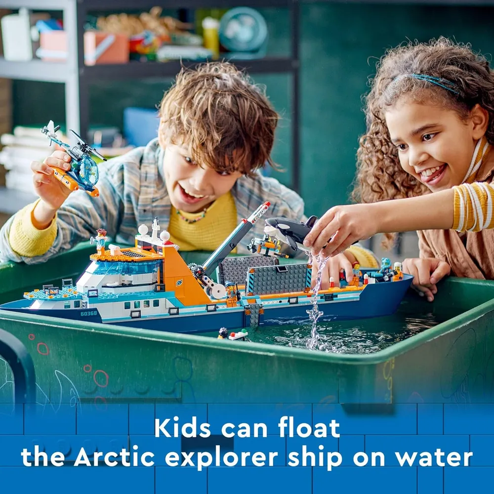 LEGO CITY BARCO EXPLORADOR ÁRTICO CON BOTE, HELICÓPTERO, SUBMARINO Y 7 MINIFIGURAS