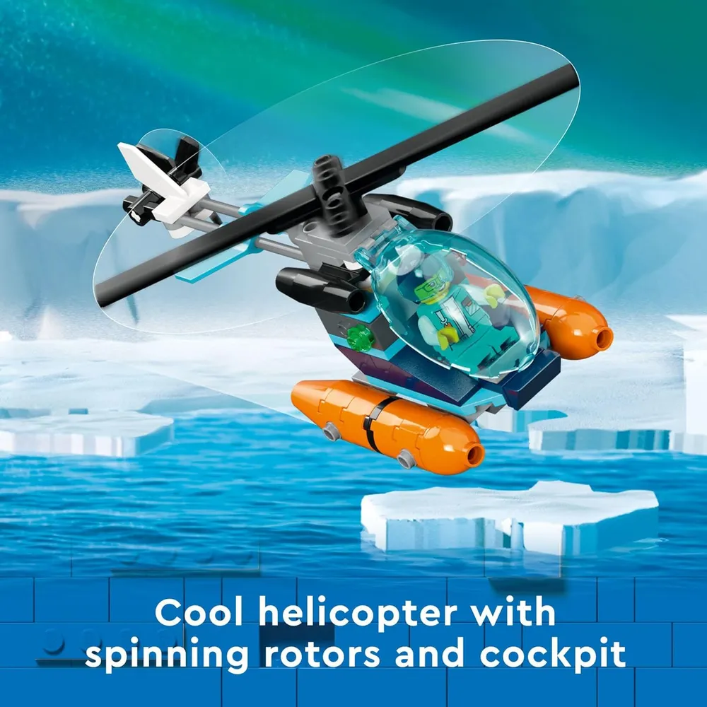 LEGO CITY BARCO EXPLORADOR ÁRTICO CON BOTE, HELICÓPTERO, SUBMARINO Y 7 MINIFIGURAS
