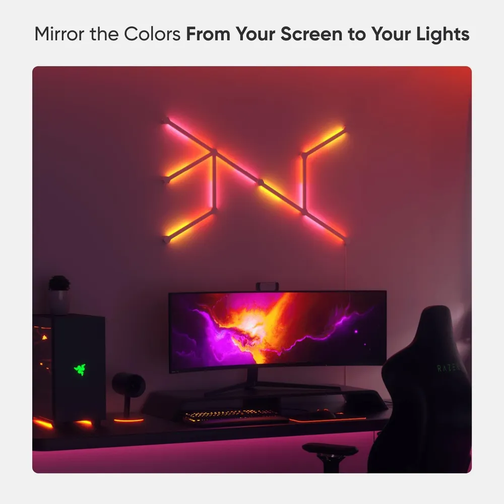 Nanoleaf Lines Luces LED de Pared Inteligentes RGBW WiFi Kit 15 Barras