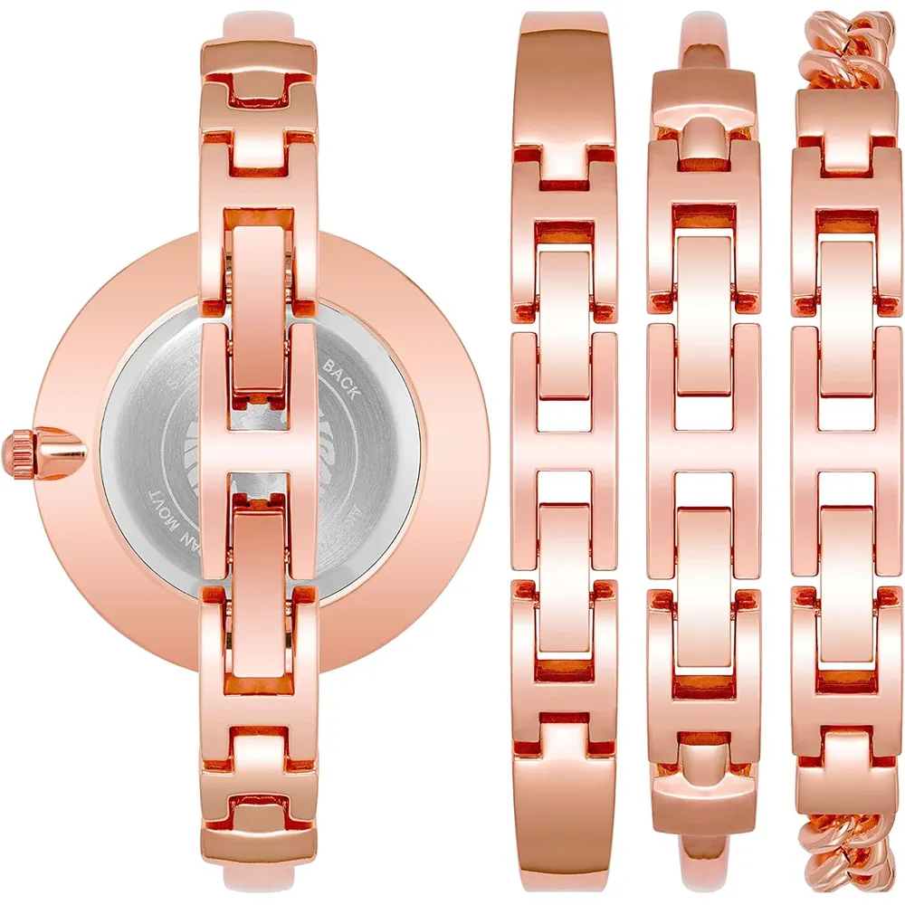 Anne Klein AK/1470GNST reloj femenino con set de pulseras | 32 mm - Blush Pink