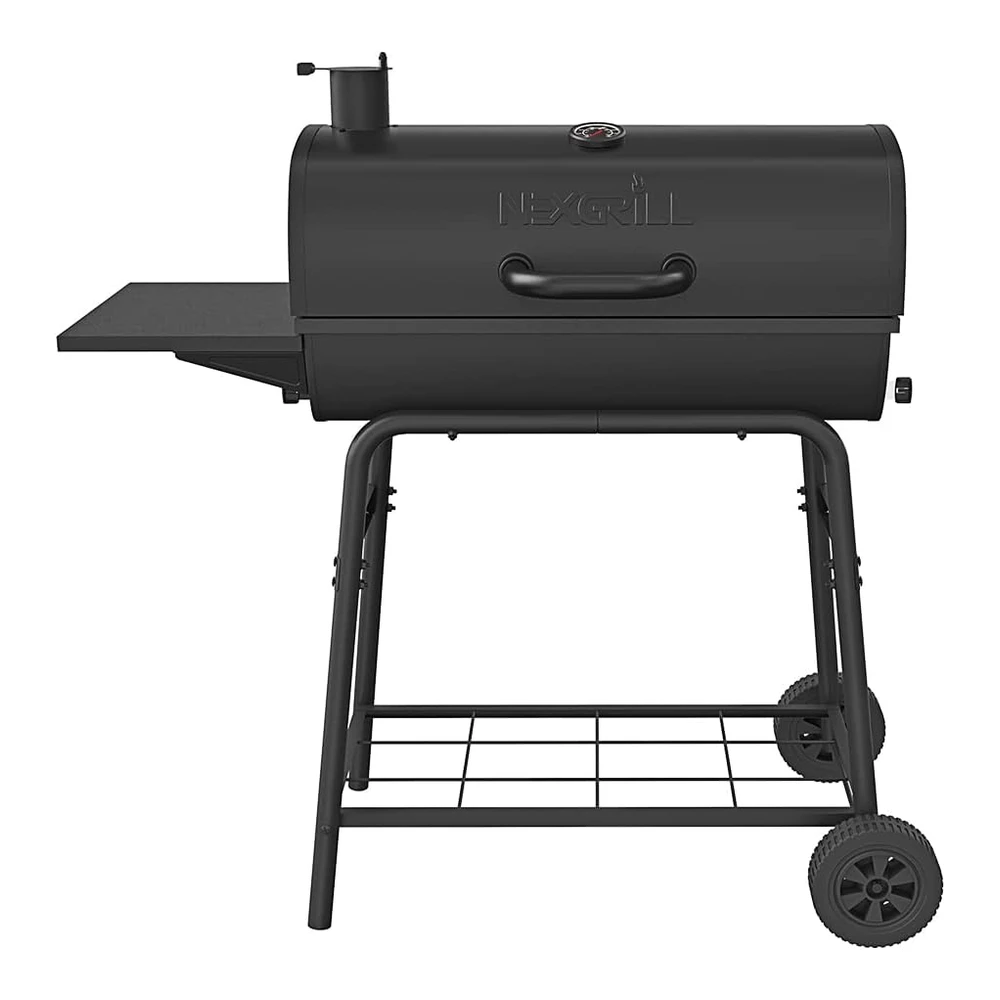 Nexgrill Parrilla de Barril de Carbón de Alta Calidad - Parrilla de Barbacoa de 29" - Parrilla de Barbacoa de Barril de Carbón Resistente - Cocina Al Aire Libre - Estante Lateral - para Camping - Patio - Patio Trasero - Parrilla de Barril
