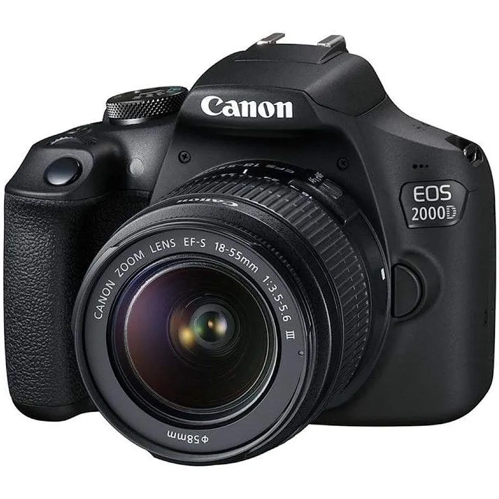 Canon cámara réflex EOS 2000D kit 3 accesorios objetivos reacondicionado | Negro