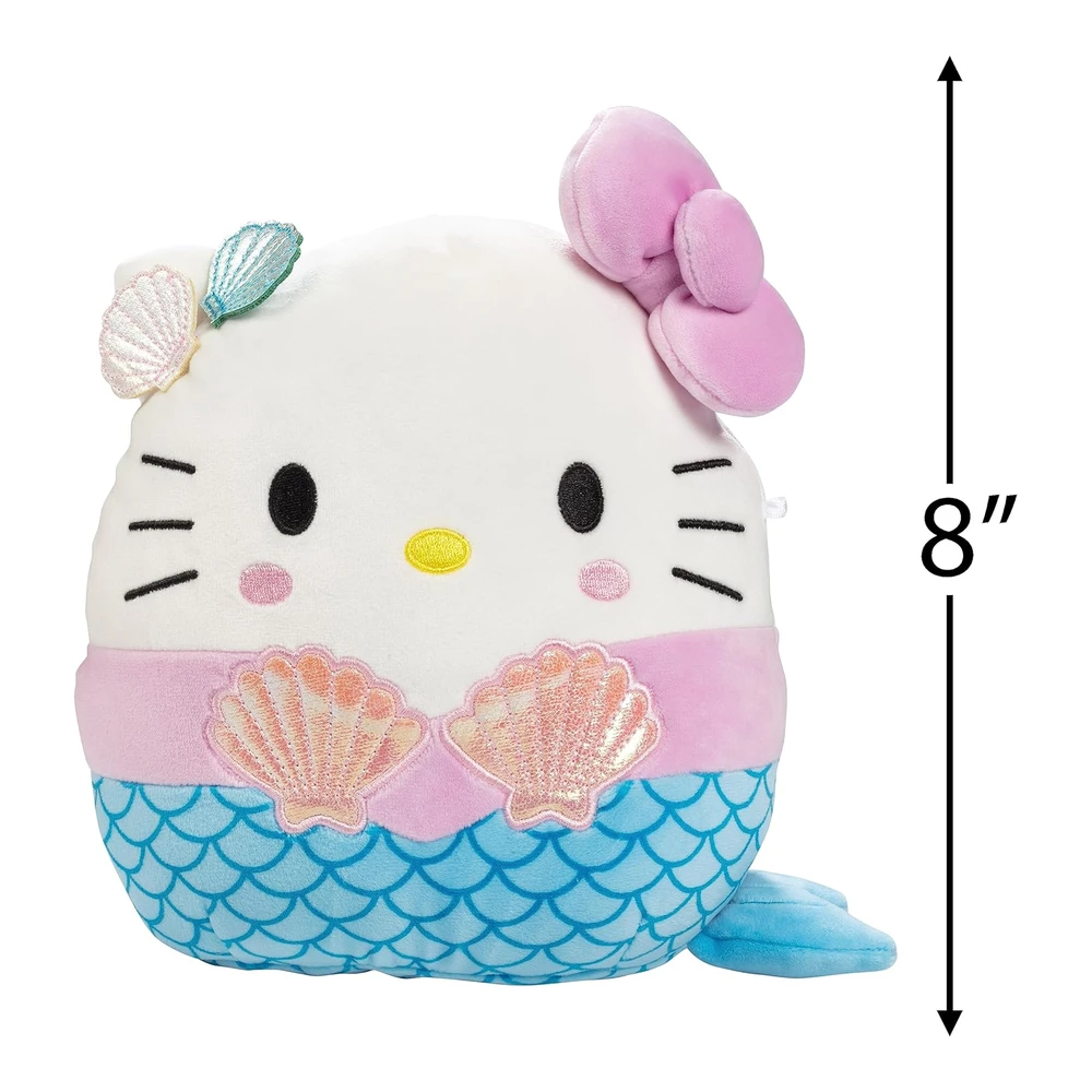 Squishmallows Sirena de Hello Kitty de 8' - Kellytoy Sanrio - Juguete de Peluche Coleccionable Suave y Esponjoso de Hello Kitty