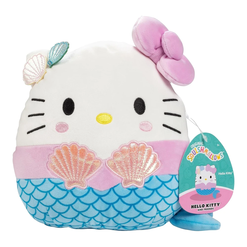 Squishmallows Sirena de Hello Kitty de 8' - Kellytoy Sanrio - Juguete de Peluche Coleccionable Suave y Esponjoso de Hello Kitty