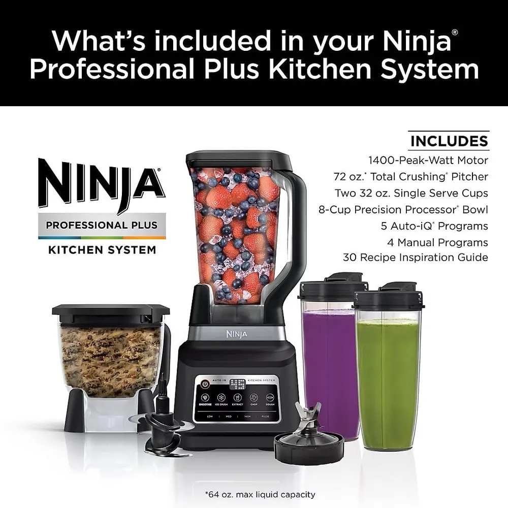 NINJA SISTEMA DE COCINA PRO PLUS BN805A 72 OZ / 2.13 L | NEGRO