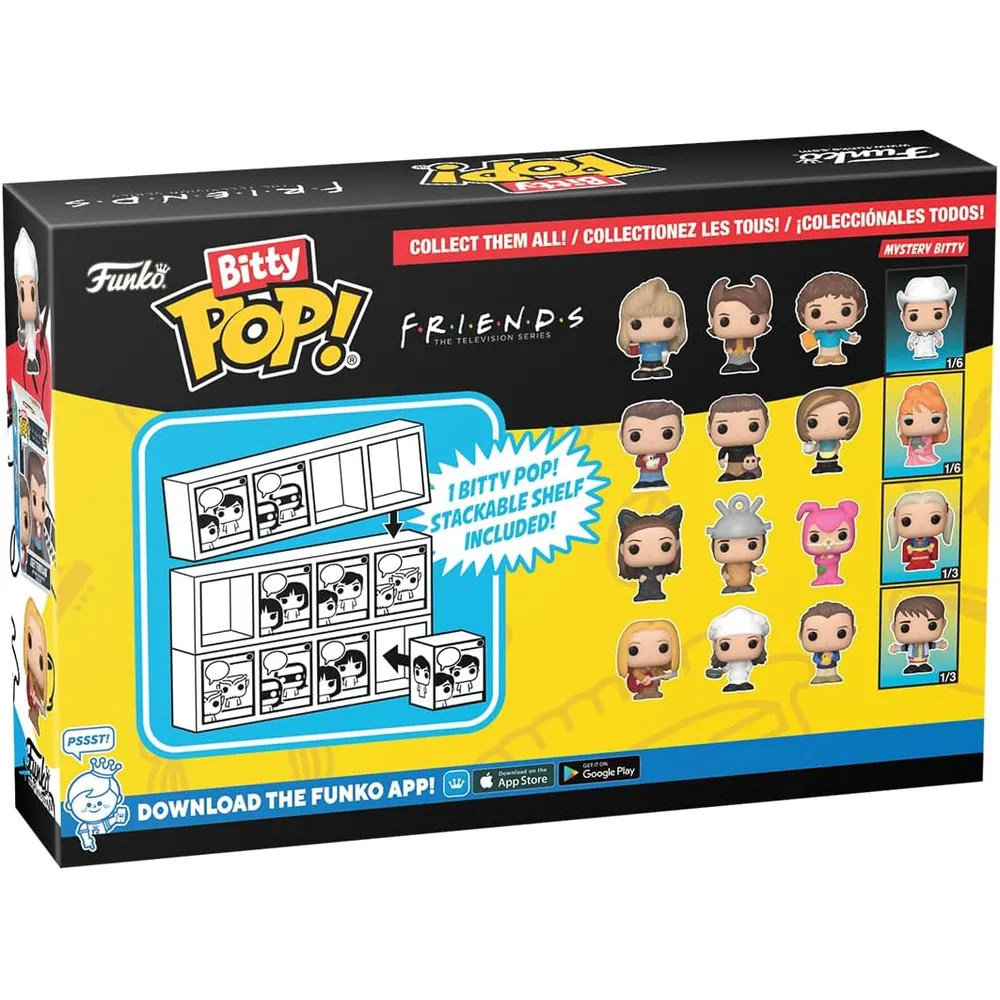 FUNKO POP PACK DE 4 BITTY FRIENDS PHOEBE, MONICA, CHANDLER Y FIGURA SORPRESA