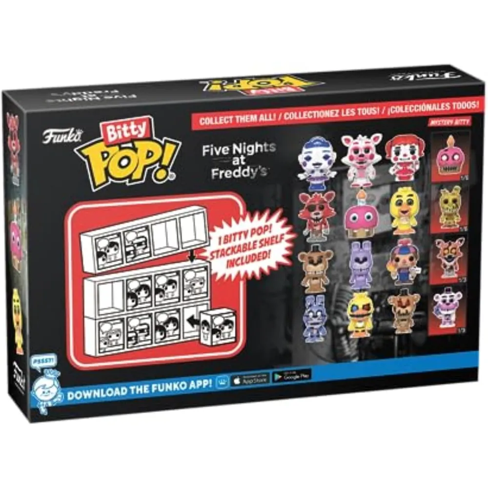 FUNKO POP PACK DE 4 BITTY NIGHTS AT FREDDY'S BITTY BALLORA, FUNTIME FOXY, BABY Y FIGURA SORPRESA