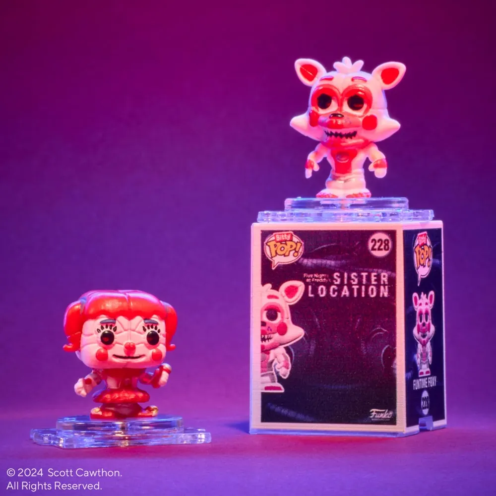 FUNKO POP PACK DE 4 BITTY NIGHTS AT FREDDY'S BITTY BALLORA, FUNTIME FOXY, BABY Y FIGURA SORPRESA