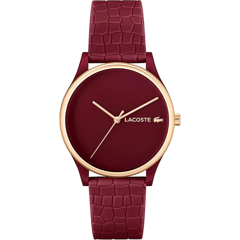 RELOJ LACOSTE CROCODELLE MUJER - BURGUNDY