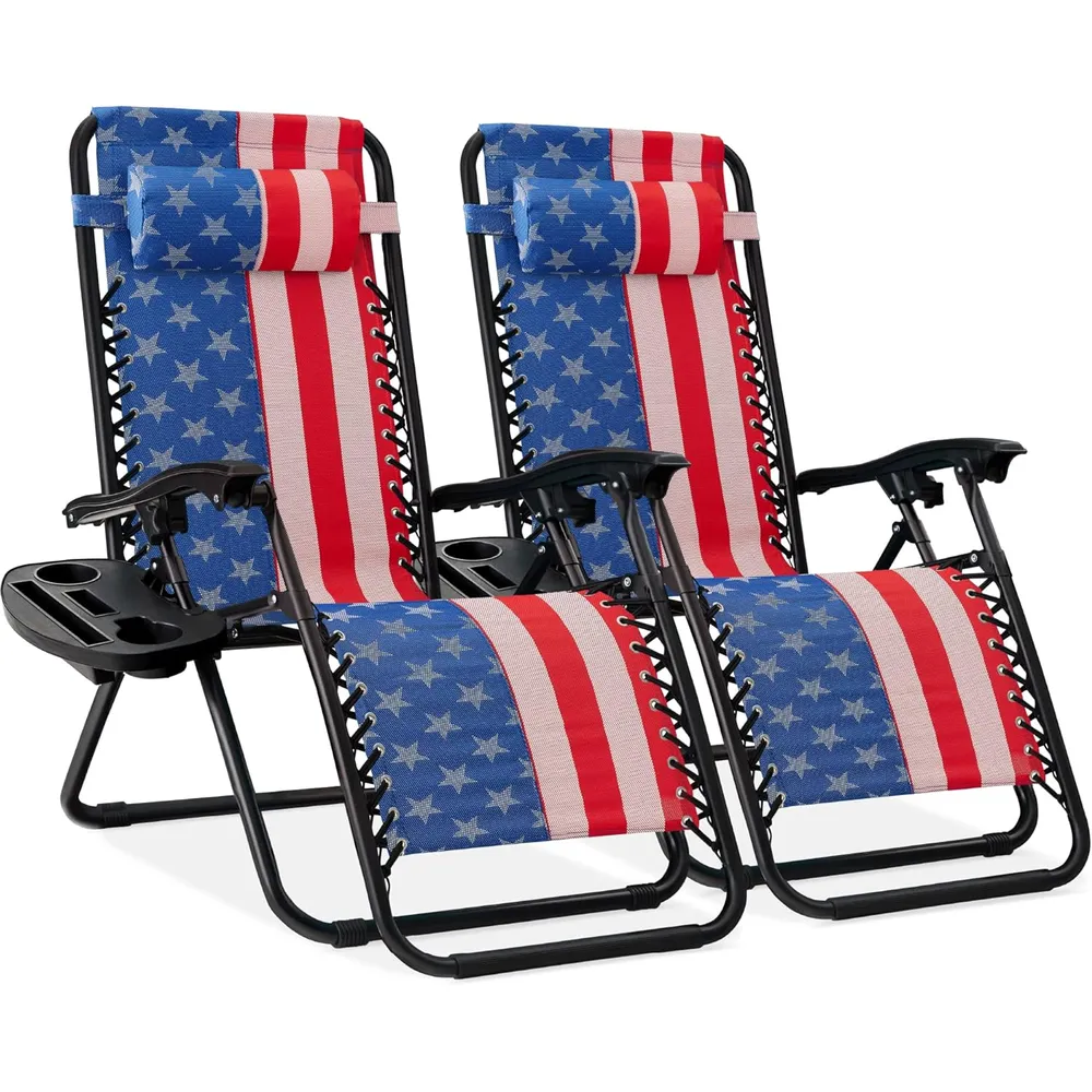 Juego de 2 sillones reclinables con portavasos Best Choice Products | Americano
