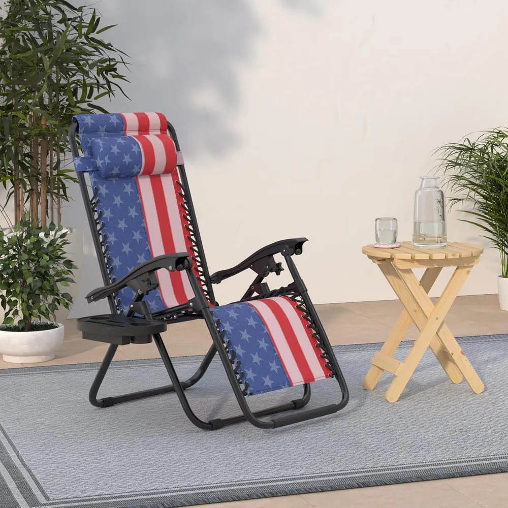 Juego de 2 sillones reclinables con portavasos Best Choice Products | Americano