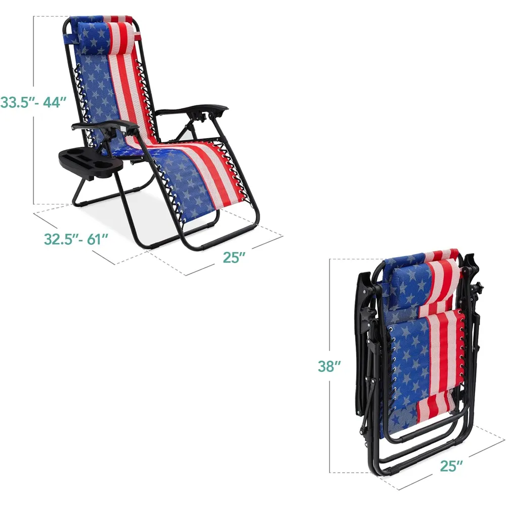 Juego de 2 sillones reclinables con portavasos Best Choice Products | Americano