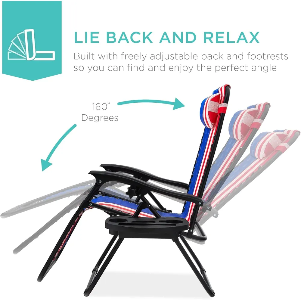 Juego de 2 sillones reclinables con portavasos Best Choice Products | Americano