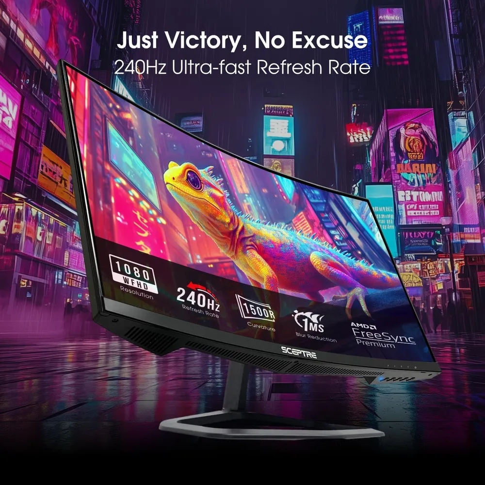 b0btkjfrdv_2_webp.webp Sceptre 24,5" FHD Curvo 240 Hz 1 ms FreeSync DisplayPort/HDMI Blue Light R1500 Altavoces