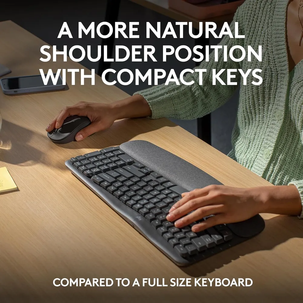 COMBO TECLADO Y MOUSE INALÁMBRICOS WAVE KEYS MK670 LOGITECH | GRAFITO