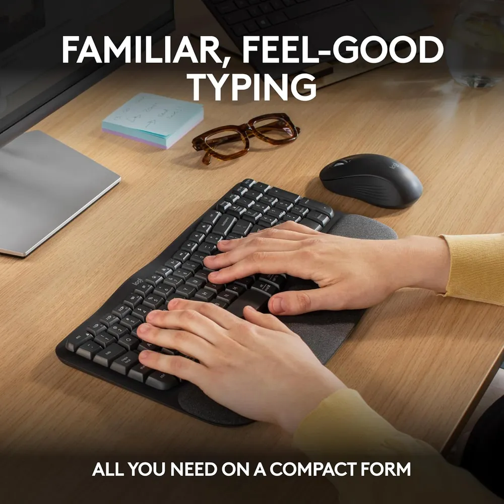 COMBO TECLADO Y MOUSE INALÁMBRICOS WAVE KEYS MK670 LOGITECH | GRAFITO