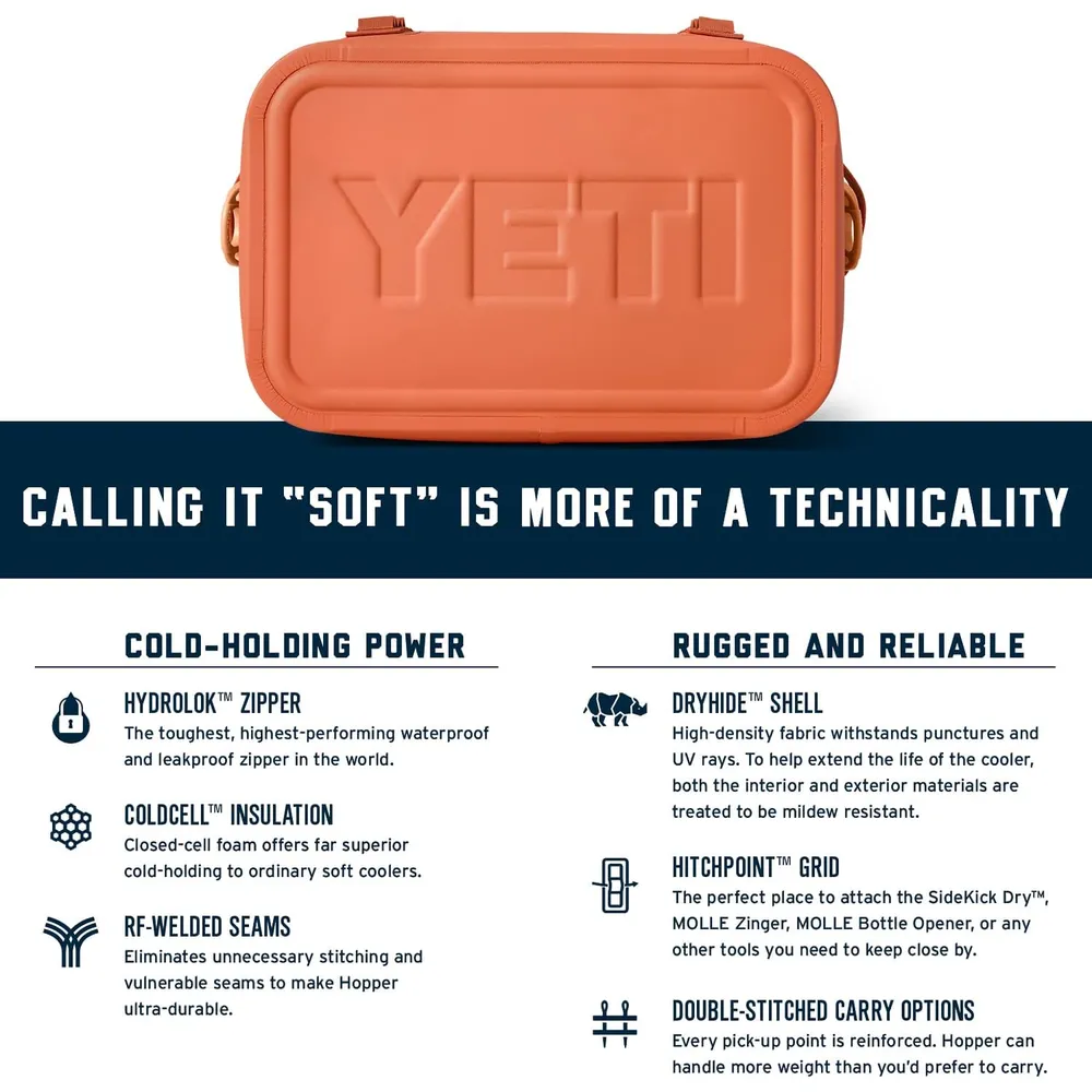 YETI Hopper Flip 18 Cooler Portátil | Naranja Arcilla