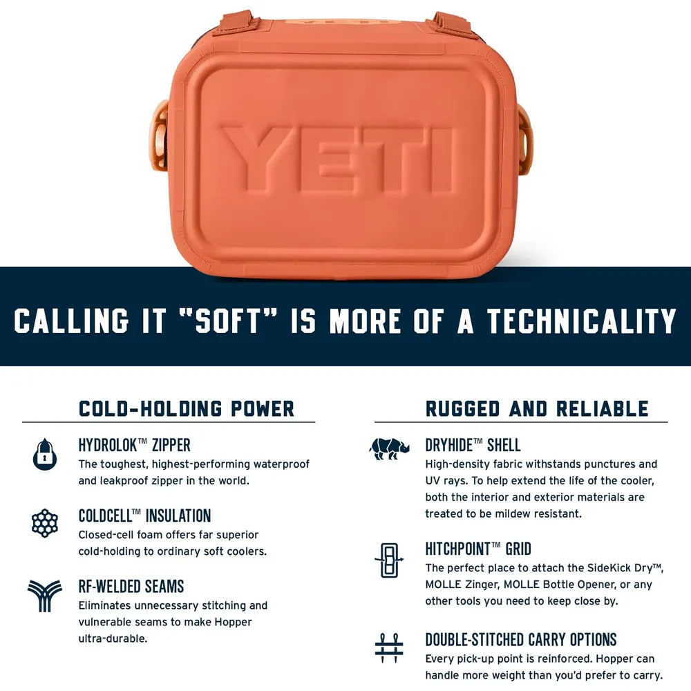 YETI Hopper Flip 8 Cooler Portátil | Naranja Arcilla