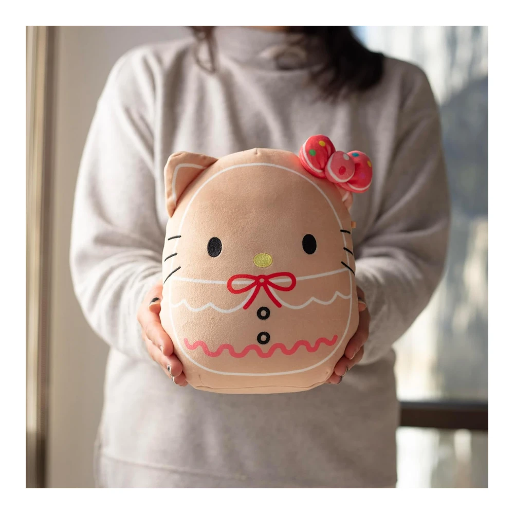 Squishmallows Hello Kitty Gingerbread de 8' - Peluche Oficial de Kellytoy Navideño - Coleccionable Suave y Esponjoso