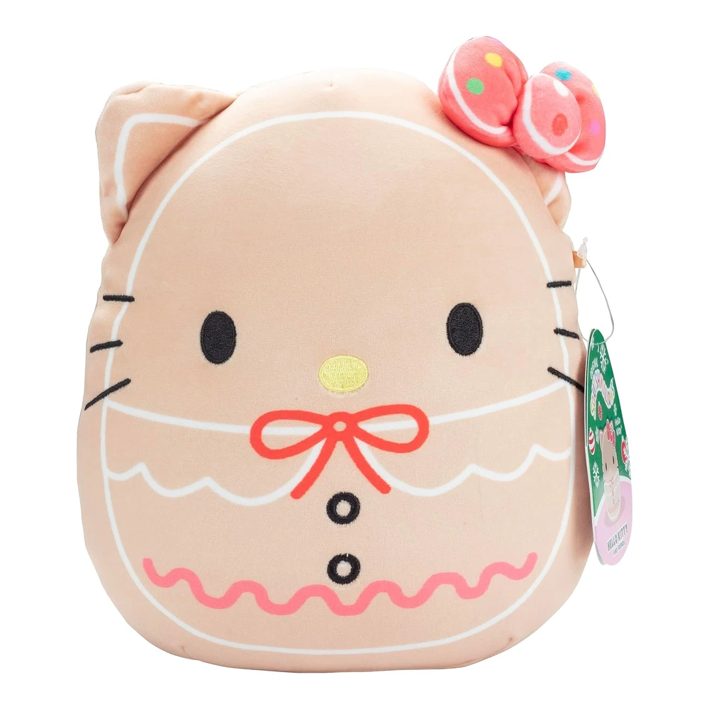 Squishmallows Hello Kitty Gingerbread de 8' - Peluche Oficial de Kellytoy Navideño - Coleccionable Suave y Esponjoso