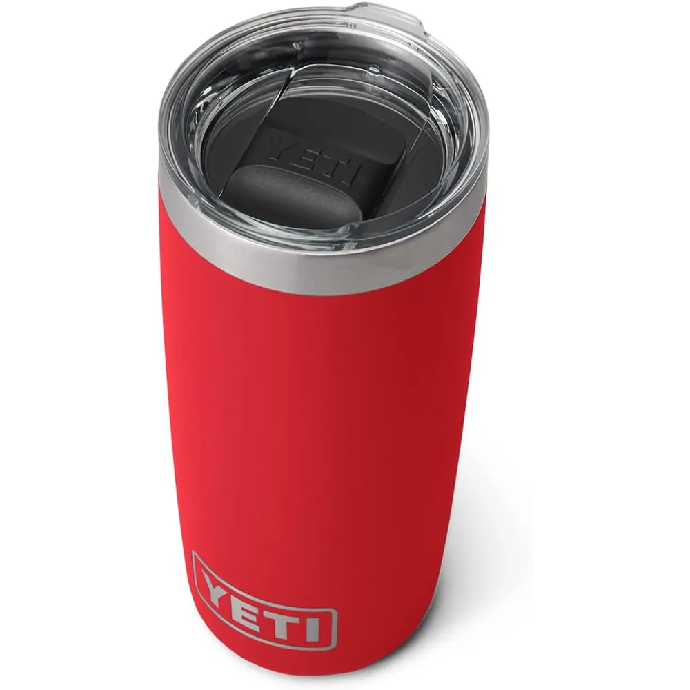 YETI Rambler Vaso de 10 oz de acero inoxidable y tapa MagSlider color rojo