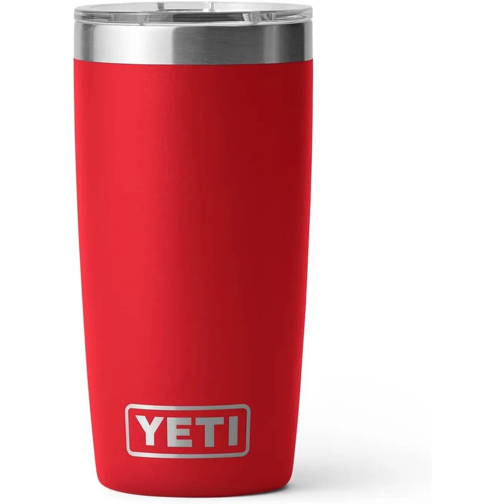 YETI Rambler Vaso de 10 oz de acero inoxidable y tapa MagSlider color rojo