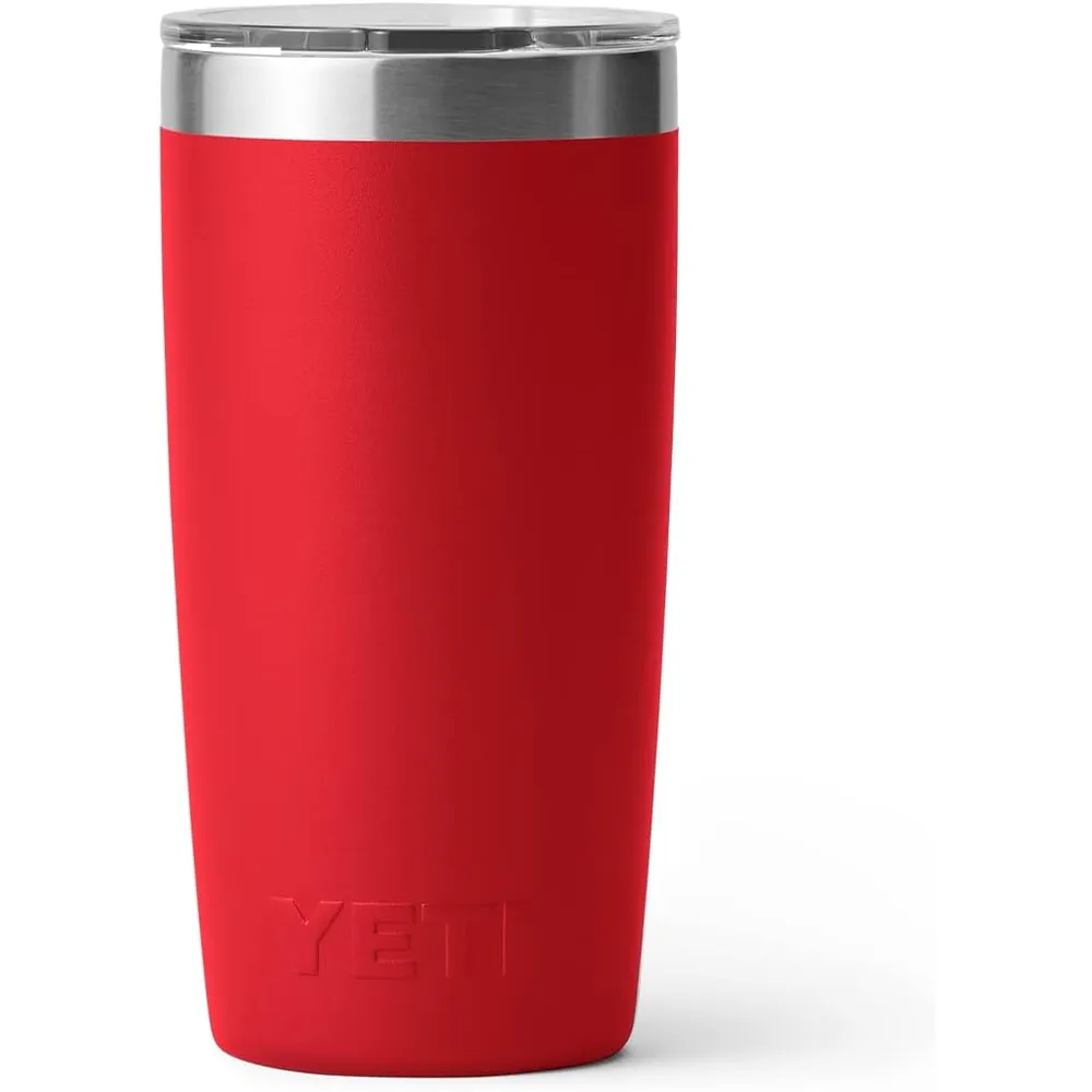 YETI Rambler Vaso de 10 oz de acero inoxidable y tapa MagSlider color rojo